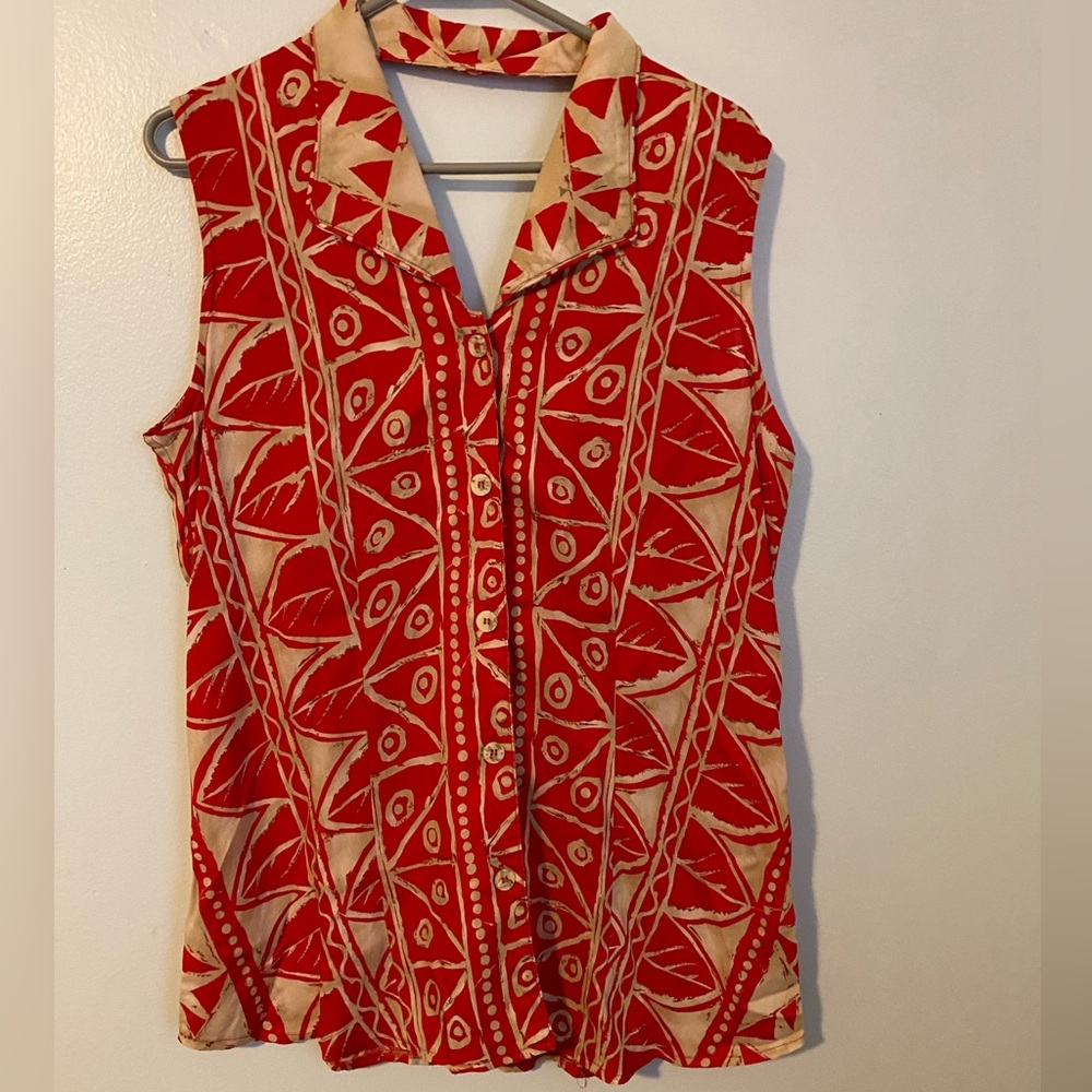 Bonnie Boynton vintage large open back sleeveless top